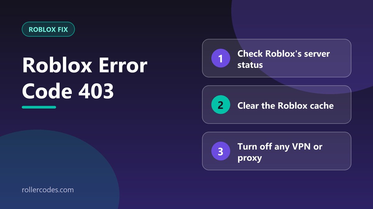 Roblox error code 403: top three fixes