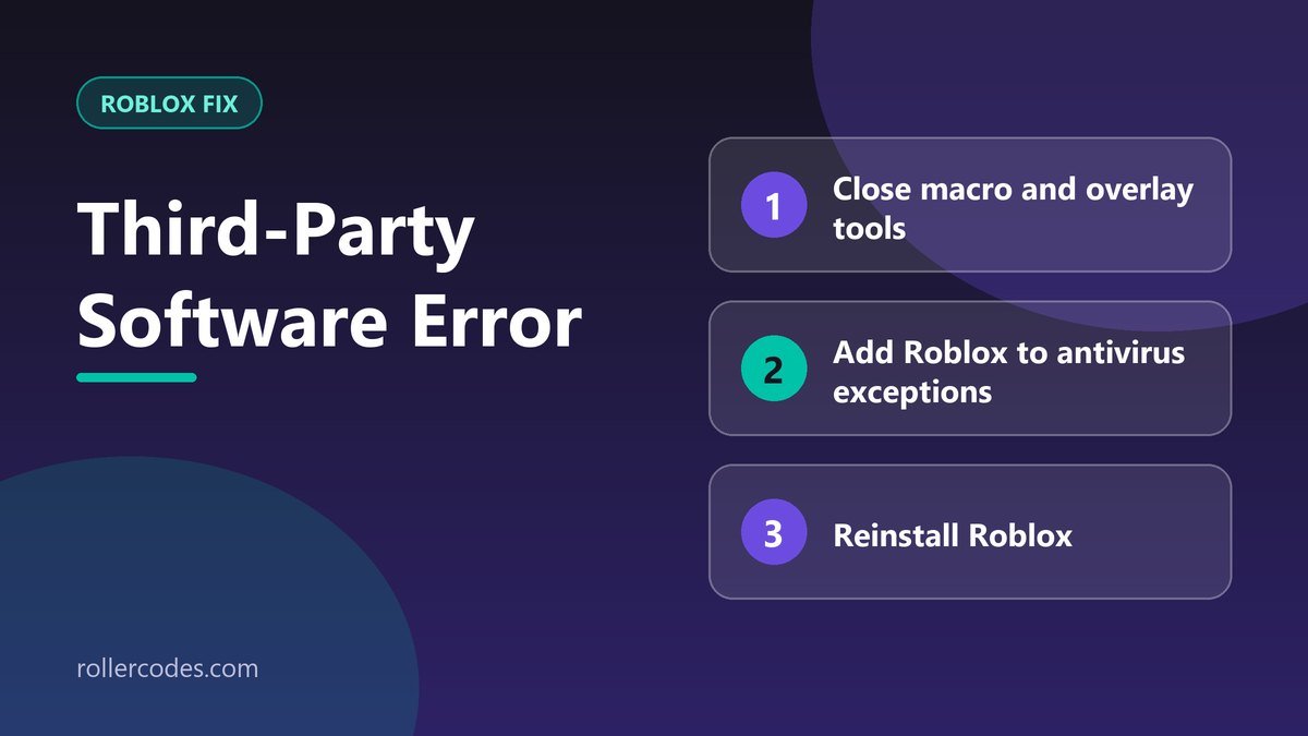 Roblox third-party software error: top three fixes Roblox third-party software error: top three fixes